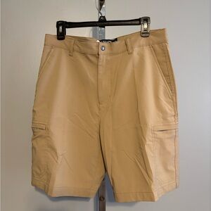 Chaps Golf Shorts Mens Sz 32 X 9 Khaki Tan Lightweight Side Slash Pockets